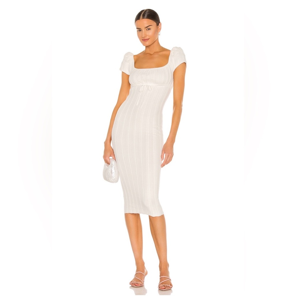 LPA Shirt Sleeve Knit Coco Dress in ivory